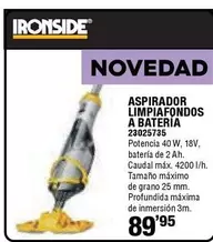 Ironside - Aspirador Limpiafondos A Bateria