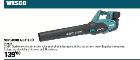 Wesco - Soplador A Bateria 143125