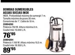 Ironside - Bombas Sumergibles Aguas Sucias Inox