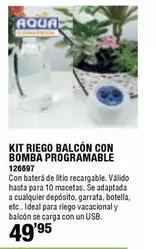 Kit Riego Balcón Con Bomba Programable
