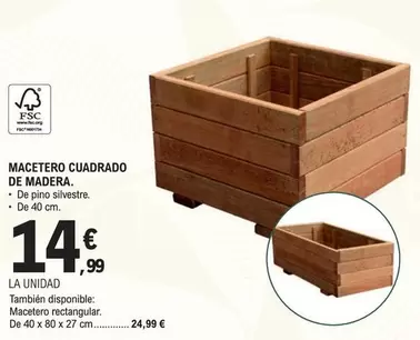 Macetero Cuadrado De Madera