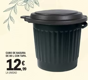 Cubo De Basura De 80L Con Tapa
