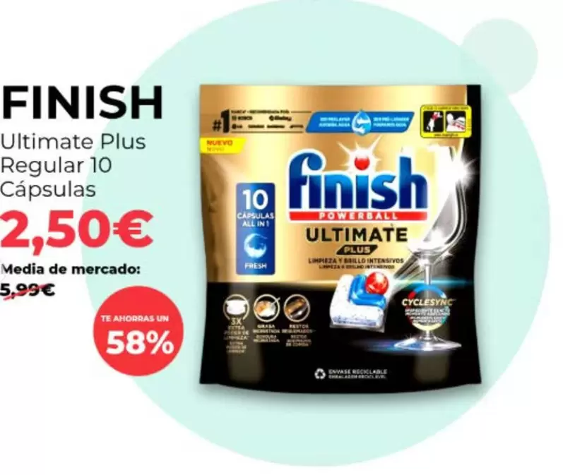 Finish - Ultimate Plus Regular 10 Apsulas