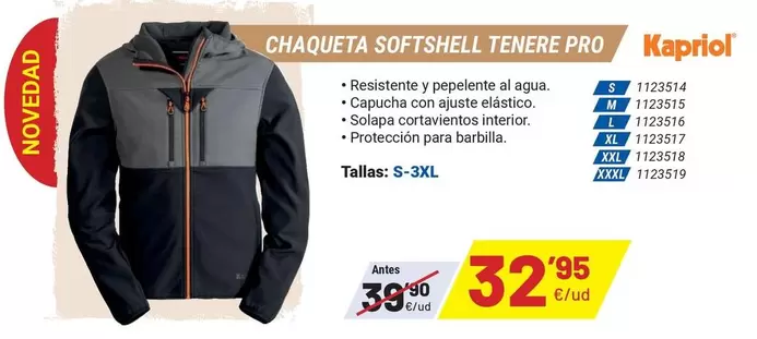 Kapriol - Chaqueta Softshell Tenere Pro