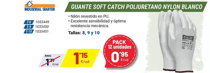 soft - Guante Soft Catch Poliuretano Nylon Blanco