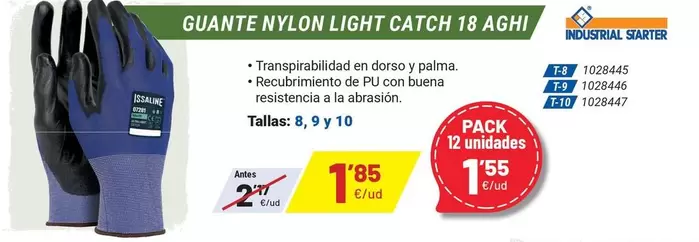 Palma - Guante Nylon Light Catch 18 Aghi