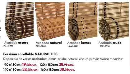 Persiana Enrollable NATURAL LIFE