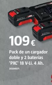 Einhell - Pack De Un Cargador Doble Y 2 Baterías 'PXC' 18 V-Li. 4 Ah.