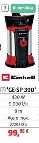 Einhell - Bombas De Agua Sumergibles Agua Limpia GE-SP 390