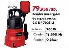 Einhell - Bomba Sumergible De Aguas Sucias GC-DP 7035 LL 