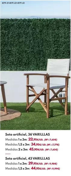 Seto Artificial, 36 Varillas