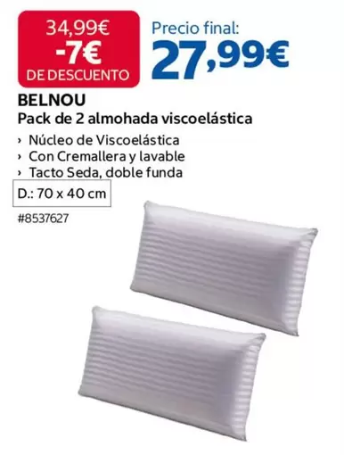 Seda - Pack De 2 Almohada Viscoelástica