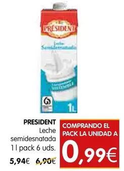 Président - Leche Semidesnatada