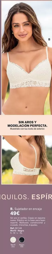 Sujetador En Encaje Sin Aro Ni Varillas