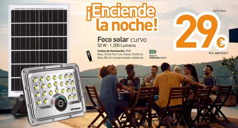 Foco Solar Curvo