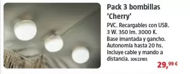 Pack 3 Bombillas Cherry