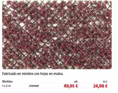 Fabricado En Mimbre Con Hojas En Malva