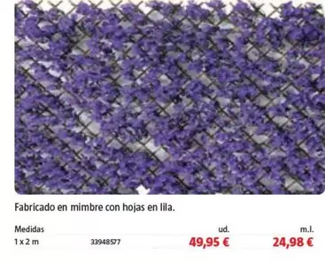 Fabricado En Mimbre Con Hojas En Lila