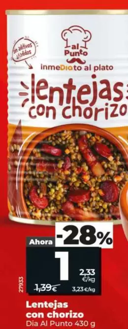 Dia Al Punto - Lentejas Con Chorizo