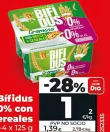 Dia - Bifidus Cremoso Doble 0% Con Nueces Y Cereales
