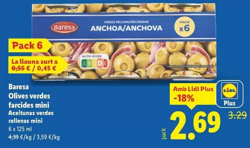 Baresa - Aceitunas Verdes Rellenas Mini