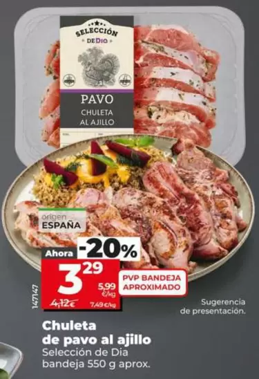 Seleccion De Dia - Chuleta De Pavo Al Ajillo 