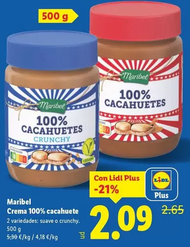 Maribel - Crema 100% Cacahuete