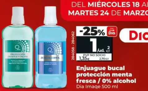 Dia Imaqe - Enjuague Bucal Proteccion Menta Fresca/ 0% Alcohol