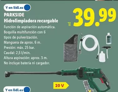 Parkside - Hidrolimpiadora Recargable