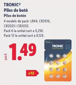 Tronic - Pilas De Boton