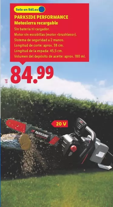 Parkside - Performance Motosierra Recargable