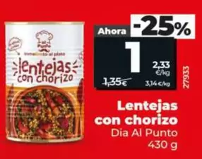 Dia Al Punto - Lentejas Con Chorizo