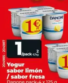 Danone - Yogur Sabor Limon/ Sabor Fresa