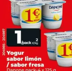 Danone - Yogur Sabor Limón/Sabor Fresa