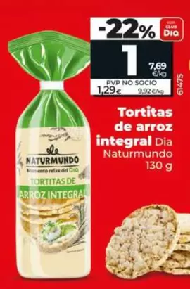 Dia Naturmundo - Tortitas De Arroz Integral 
