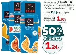 Gallo - Pasta Sense Gluten Spaghetti, Macarrons, Fideus D'Arros, Helix O Taurus