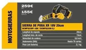 Dewalt - Sierra De Poda Xr 18 V 20 Cm