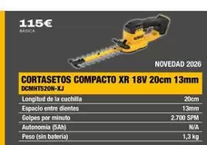 Dewalt - Cortasetos Compacto Xr 18v 20cm 13mm