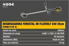 Desbrozadora Forestal XR Flexvolt 54V 25Cm DCMBC723N-XJ