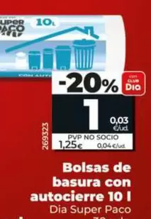 Dia Super Paco - Bolsas De Basura Con Autocierre 