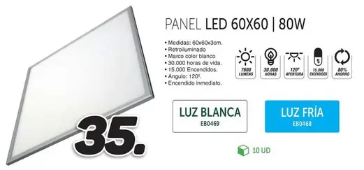Blanco - Panel Led 60x60