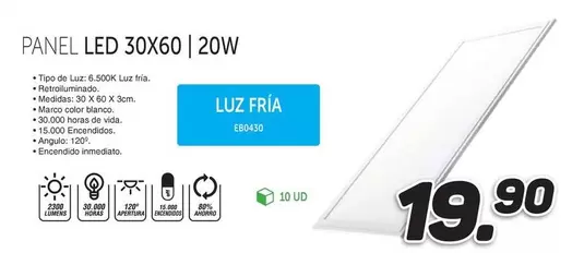 Blanco - Panel Led 30x60