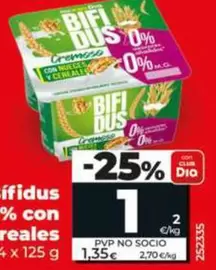 Dia - Bifidus Cremoso Doble 0% Con Nueces Y Cereales