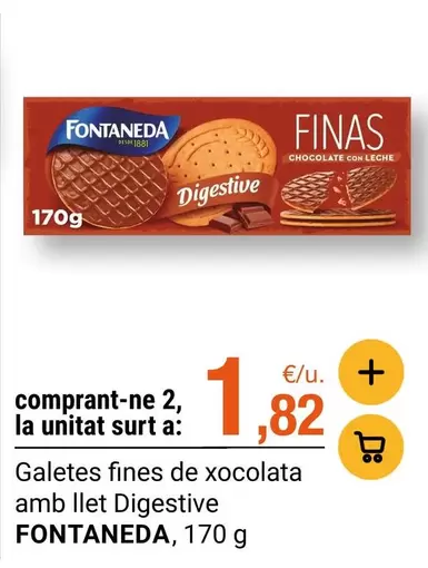 Fontaneda - Galetes Fines De Xocolata Amb Llet Digestive