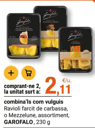 Garofalo - Ravioli Farcit De Carbassa, O Mezzelune, Assortiment