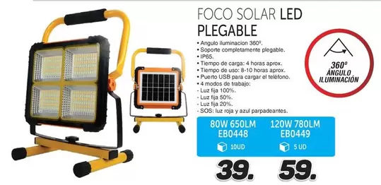 Foco Solar Led Plegable