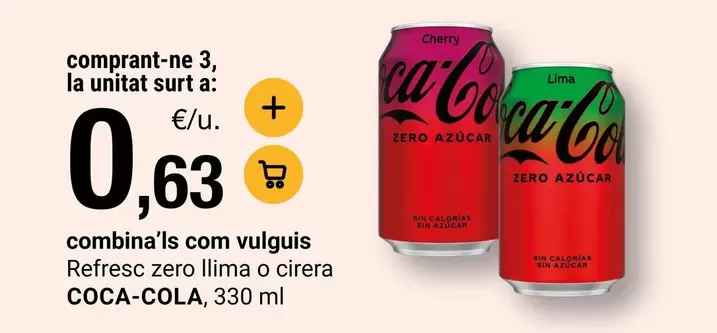Coca-Cola - Refresc Zero Llima O Cirera