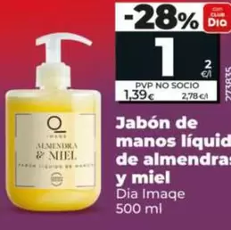Dia Imaqe - Jabón De Manos Líquido De Almendras Y Miel