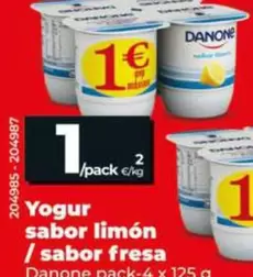 Danone - Yogur Sabor Limón/Sabor Fresa