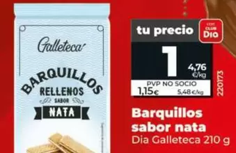 Dia Galleteca - Barquillos Sabor Nata 
